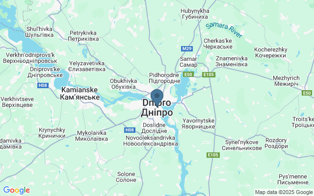 Kaart met locatie Dnipro Arena